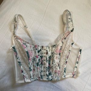 White Victoria’s Secret corset top.